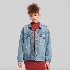 Target Wild Fable Women’s Oversized Denim Trucker Jacket XSmall